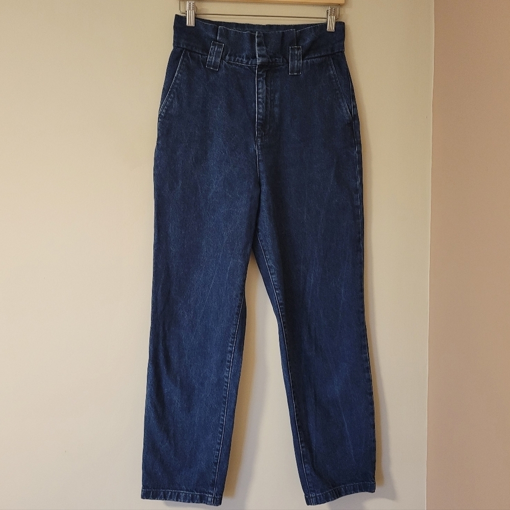 Des Petits Hauts High Rise Straight Leg Dark Wash Denim Jeans Lumio Size 27